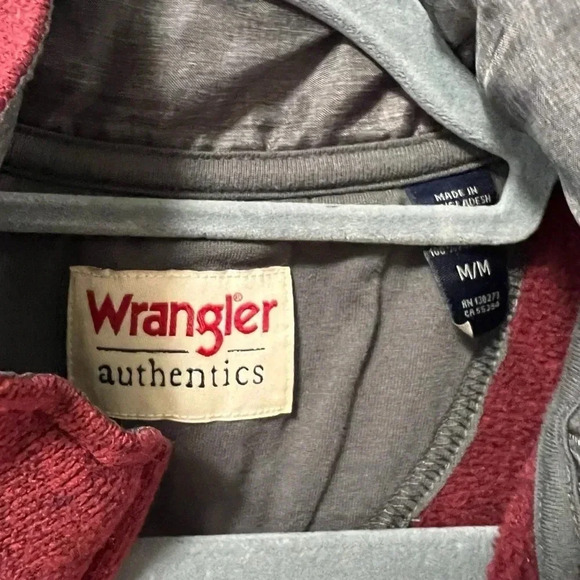 Wrangler Men's Sweater Fleece Quarter-Zip Sweatshirt Zinfandel Heather M ZHGZBR1 - Picture 4 of 4